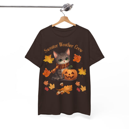 Cozy Fall Cat Shirt – Süßes Herbst T-Shirt für Katzenliebhaberinnen | Morgenmood