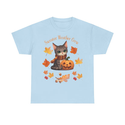 Cozy Fall Cat Shirt – Süßes Herbst T-Shirt für Katzenliebhaberinnen | Morgenmood