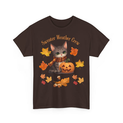 Cozy Fall Cat Shirt – Süßes Herbst T-Shirt für Katzenliebhaberinnen | Morgenmood