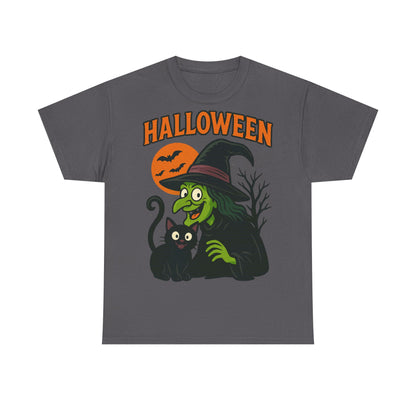 T-Shirt Motiv Halloween Blutmond Katze - MorgenMood 