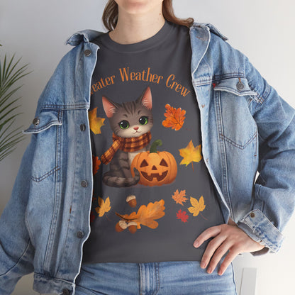 Cozy Fall Cat Shirt – Süßes Herbst T-Shirt für Katzenliebhaberinnen | Morgenmood