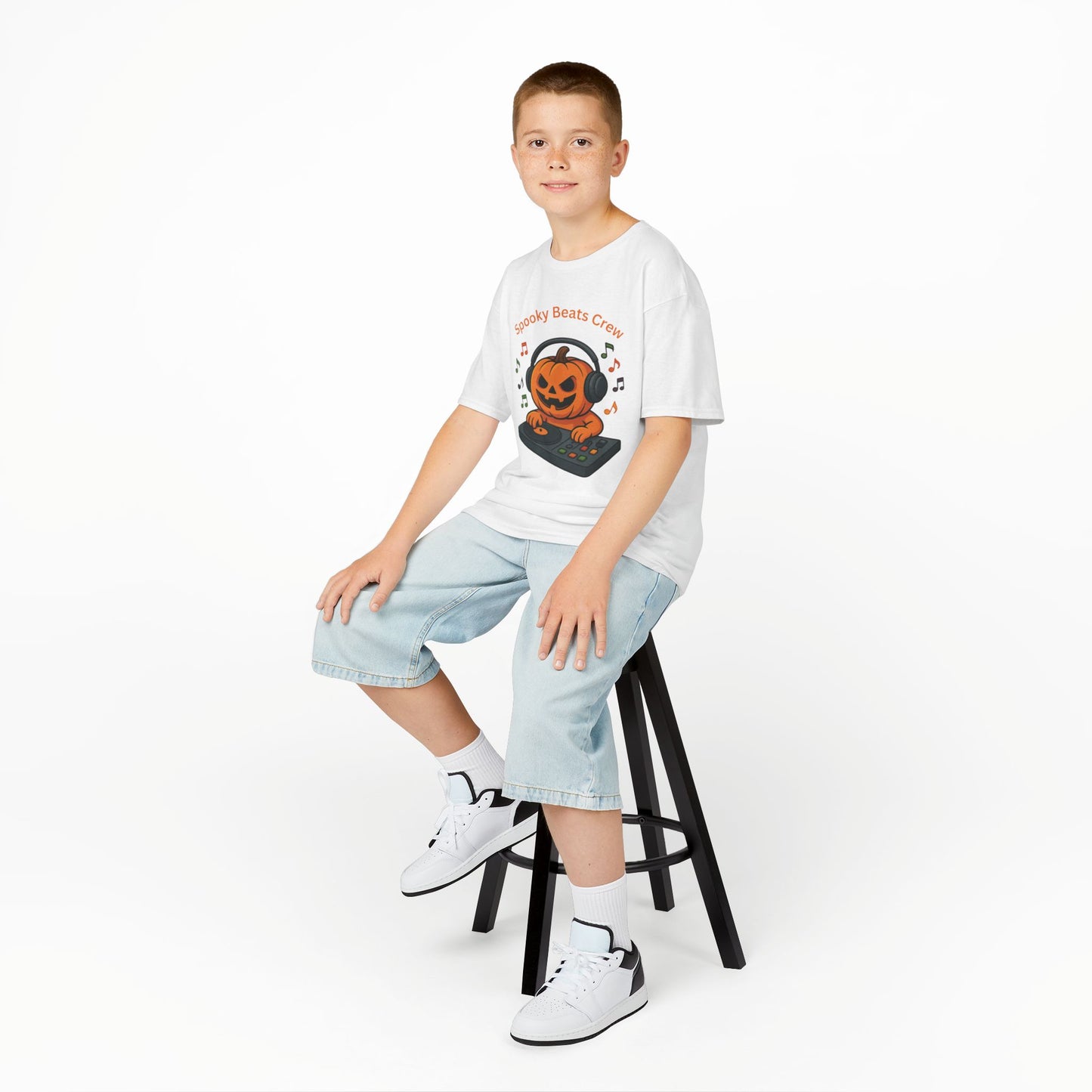 Halloween DJ Kürbis Kinder T-Shirt, Gruseliges T-Shirt, Trick or Treat Geschenk - MorgenMood 