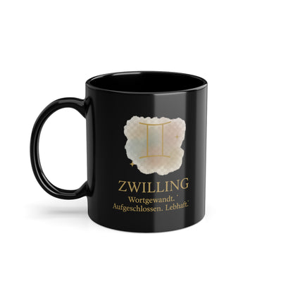 Kaffeetasse Sternzeichen Zwillinge schwarz - MorgenMood 