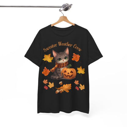 Cozy Fall Cat Shirt – Süßes Herbst T-Shirt für Katzenliebhaberinnen | Morgenmood