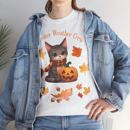 Cozy Fall Cat Shirt – Süßes Herbst T-Shirt für Katzenliebhaberinnen | Morgenmood