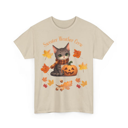 Cozy Fall Cat Shirt – Süßes Herbst T-Shirt für Katzenliebhaberinnen | Morgenmood