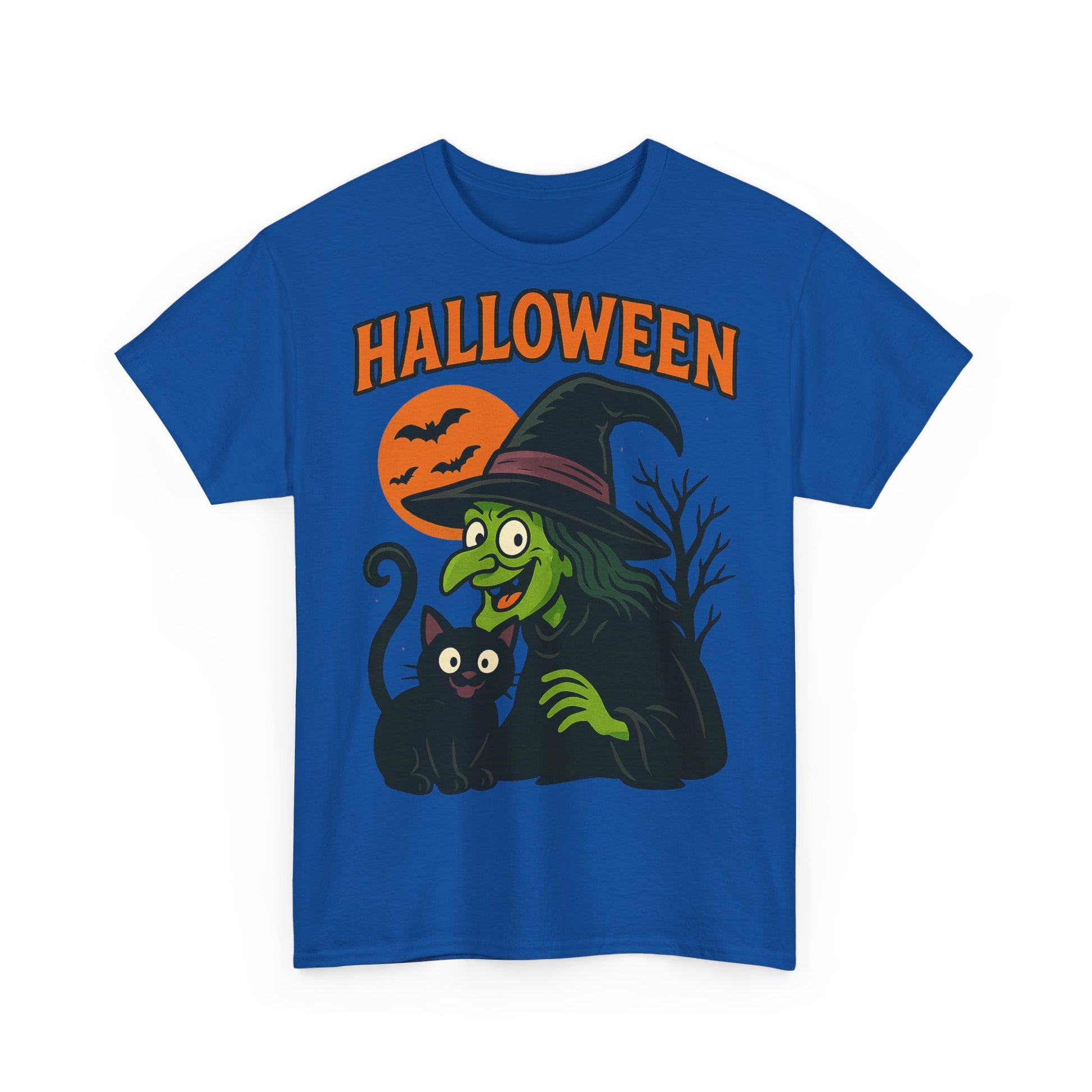 T-Shirt Motiv Halloween Blutmond Katze - MorgenMood 