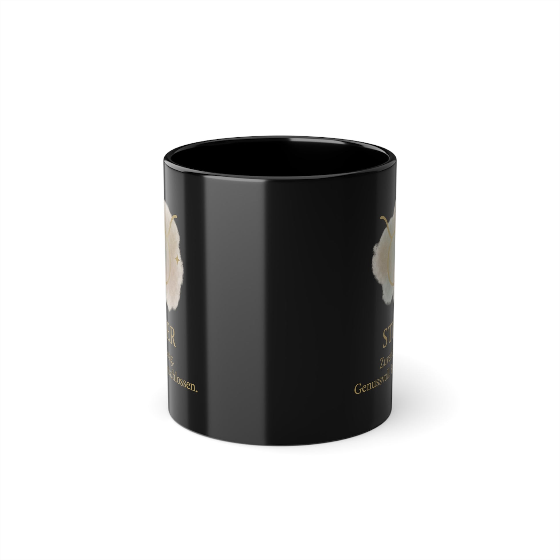 Kaffeetasse Schwarz Sternzeichen Stier - MorgenMood 
