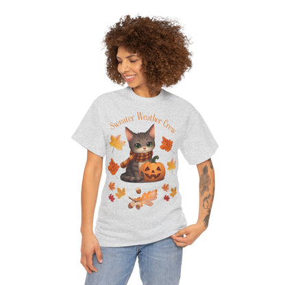 Cozy Fall Cat Shirt – Süßes Herbst T-Shirt für Katzenliebhaberinnen | Morgenmood