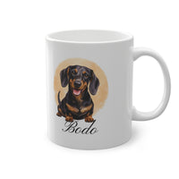 Personalisierte Dackel Tasse – Hunde Motiv | Wunschname Geschenk