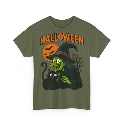 T-Shirt Motiv Halloween Blutmond Katze - MorgenMood 