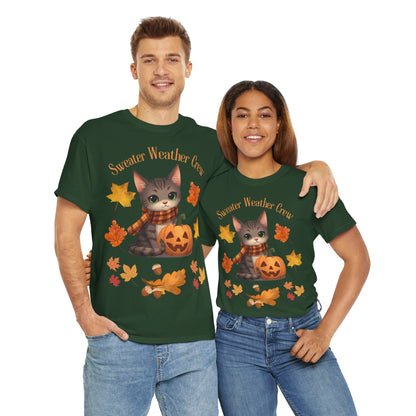 Cozy Fall Cat Shirt – Süßes Herbst T-Shirt für Katzenliebhaberinnen | Morgenmood