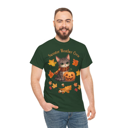 Cozy Fall Cat Shirt – Süßes Herbst T-Shirt für Katzenliebhaberinnen | Morgenmood