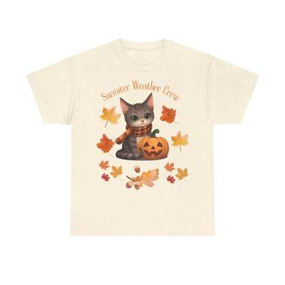 Cozy Fall Cat Shirt – Süßes Herbst T-Shirt für Katzenliebhaberinnen | Morgenmood