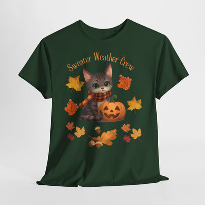 Cozy Fall Cat Shirt – Süßes Herbst T-Shirt für Katzenliebhaberinnen | Morgenmood