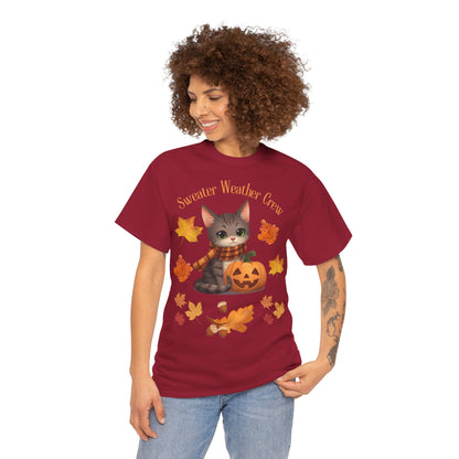 Cozy Fall Cat Shirt – Süßes Herbst T-Shirt für Katzenliebhaberinnen | Morgenmood
