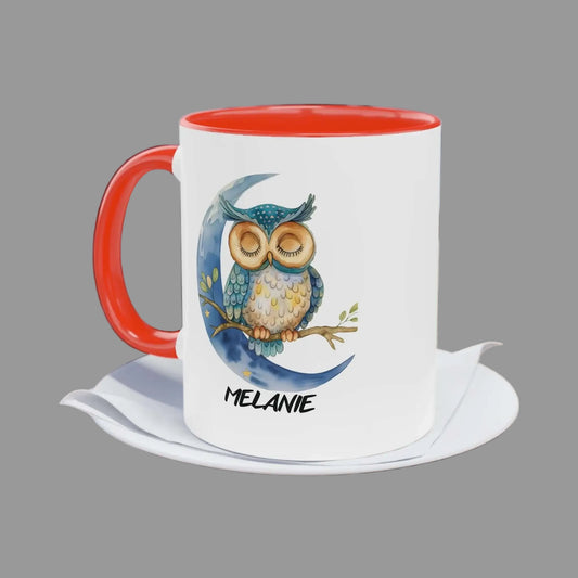 Personalisierte Tasse mit Wunschname, Eulen-Fans, Geschenkidee - MorgenMood
