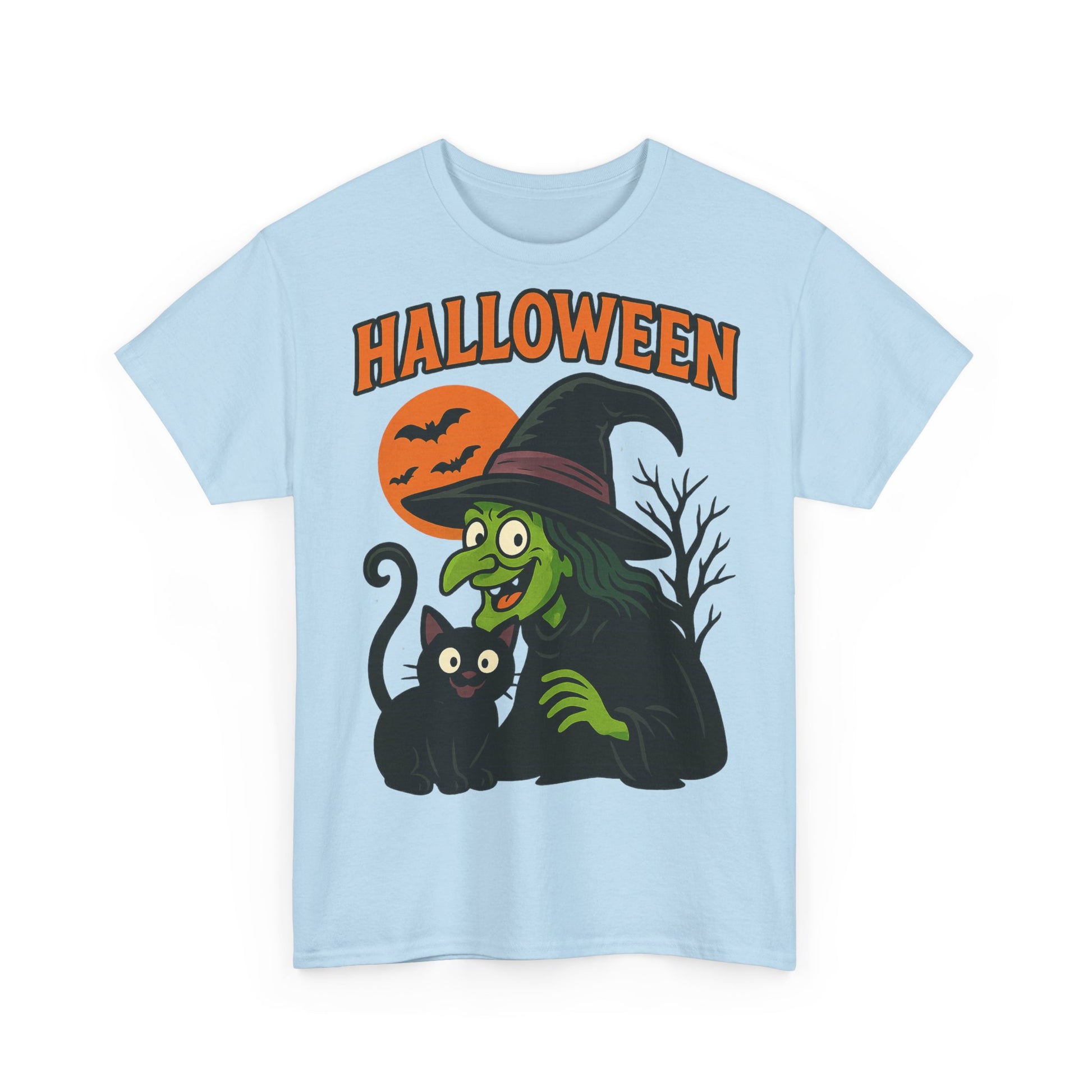 T-Shirt Motiv Halloween Blutmond Katze - MorgenMood 
