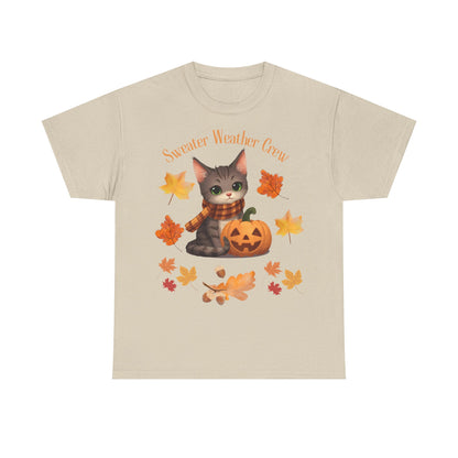 Cozy Fall Cat Shirt – Süßes Herbst T-Shirt für Katzenliebhaberinnen | Morgenmood