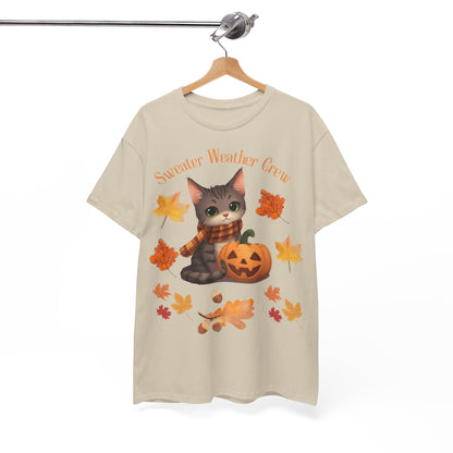 Cozy Fall Cat Shirt – Süßes Herbst T-Shirt für Katzenliebhaberinnen | Morgenmood
