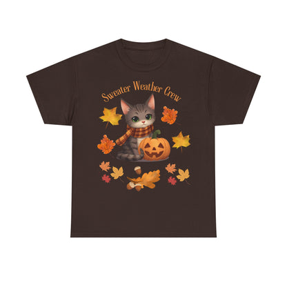 Cozy Fall Cat Shirt – Süßes Herbst T-Shirt für Katzenliebhaberinnen | Morgenmood