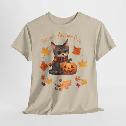 Cozy Fall Cat Shirt – Süßes Herbst T-Shirt für Katzenliebhaberinnen | Morgenmood