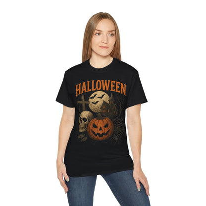 T-Shirt Motiv Halloween Kürbis Totenkopf - MorgenMood 