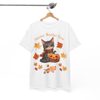 Cozy Fall Cat Shirt – Süßes Herbst T-Shirt für Katzenliebhaberinnen | Morgenmood