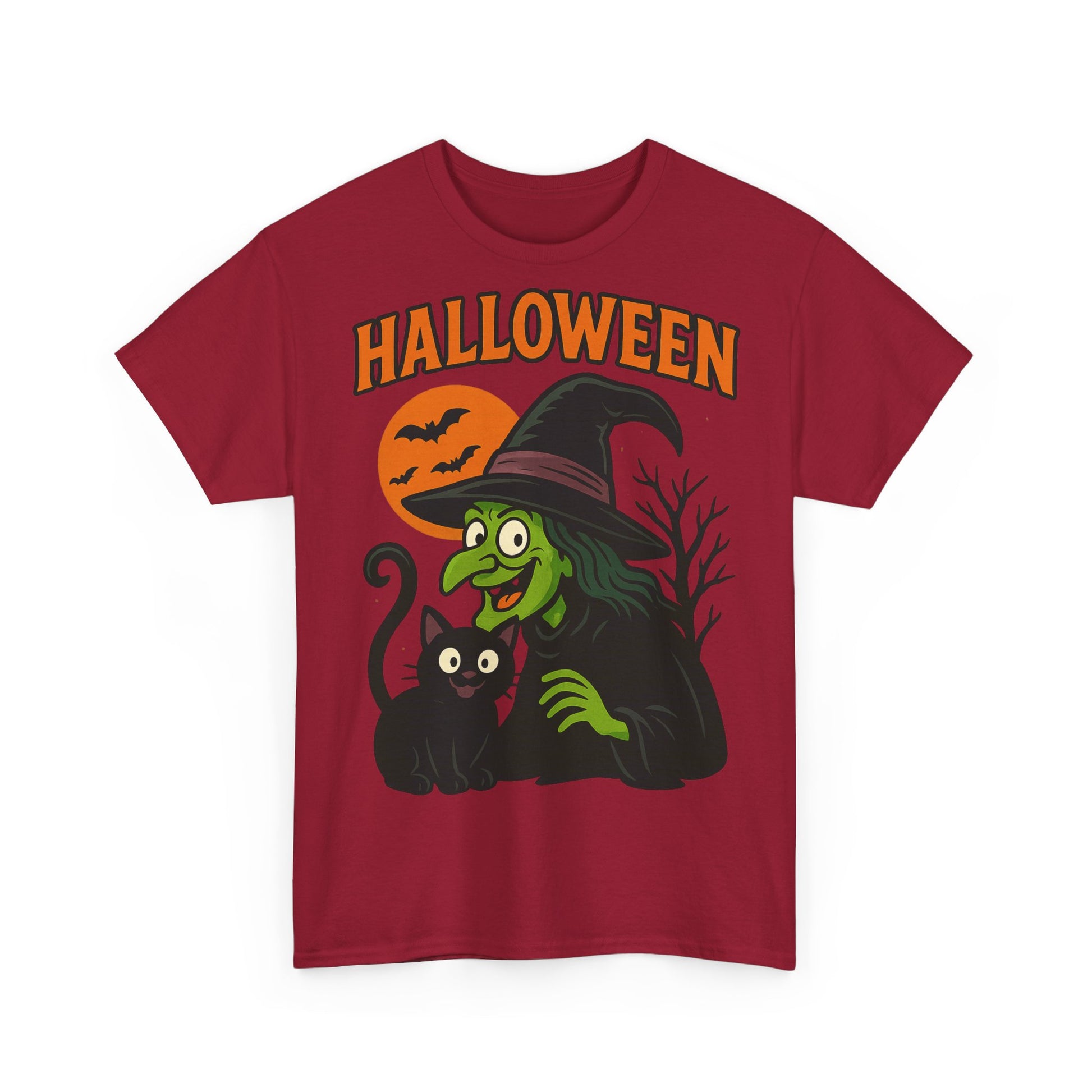 T-Shirt Motiv Halloween Blutmond Katze - MorgenMood 