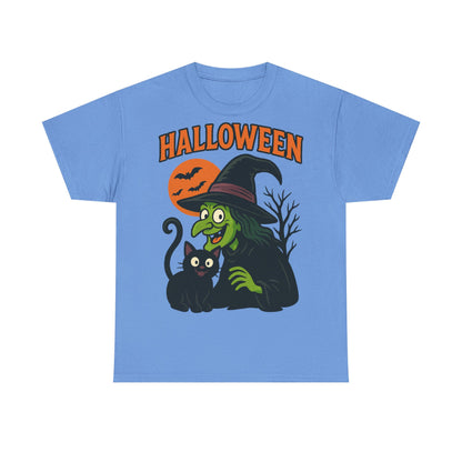 T-Shirt Motiv Halloween Blutmond Katze - MorgenMood 