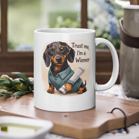🐶 "Trust me, I'm a Wiener" Dackel Tasse – Kostenloser Versand | Lustiges Geschenk
