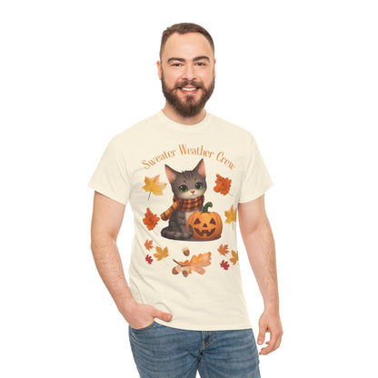 Cozy Fall Cat Shirt – Süßes Herbst T-Shirt für Katzenliebhaberinnen | Morgenmood