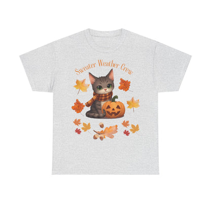Cozy Fall Cat Shirt – Süßes Herbst T-Shirt für Katzenliebhaberinnen | Morgenmood