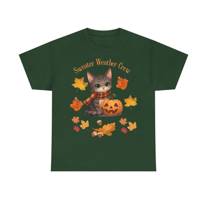 Cozy Fall Cat Shirt – Süßes Herbst T-Shirt für Katzenliebhaberinnen | Morgenmood