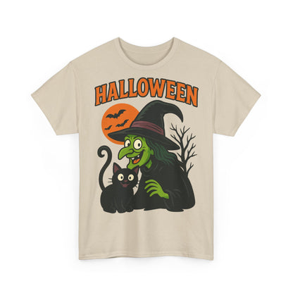 T-Shirt Motiv Halloween Blutmond Katze - MorgenMood 