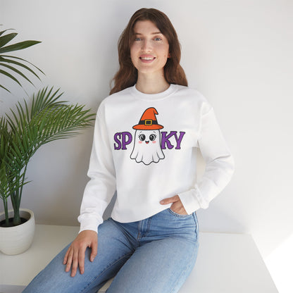 Gruseliges Geister Crewneck Sweatshirt, Halloween Kleidung, Herbstmode, Gemütlicher Pullover, Unisex Kollektion - MorgenMood 
