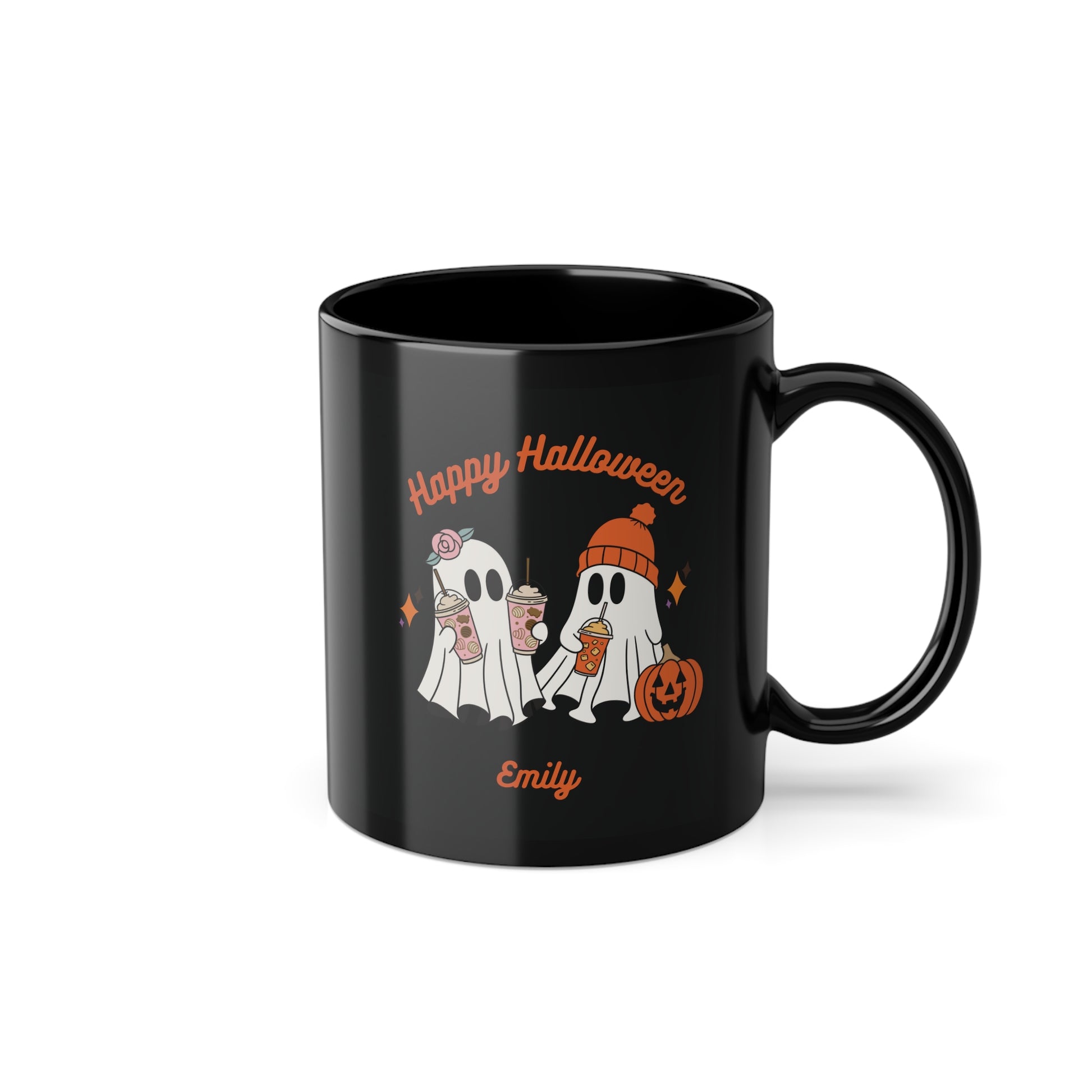 Personalisierte schwarze Tasse für Kinder - Halloween-Geschenk von Eltern - MorgenMood 