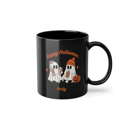 Personalisierte schwarze Tasse für Kinder - Halloween-Geschenk von Eltern - MorgenMood 