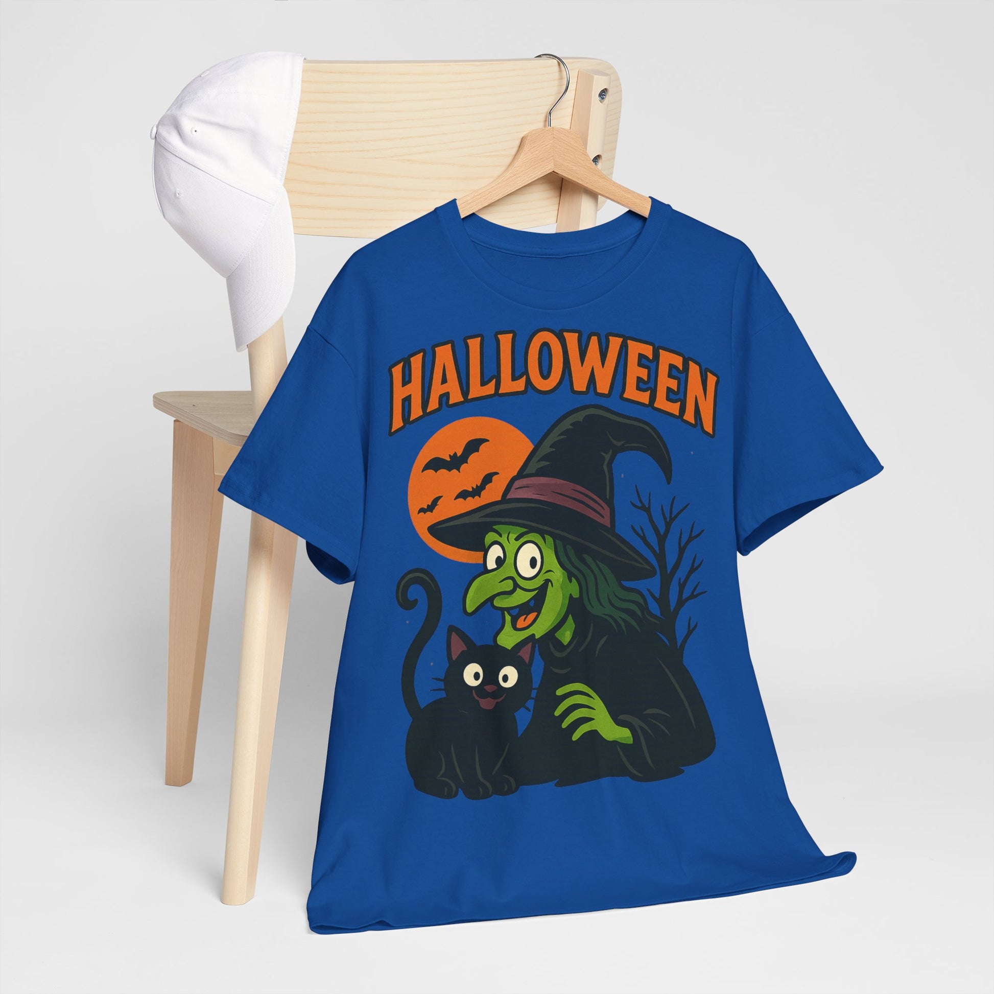 T-Shirt Motiv Halloween Blutmond Katze - MorgenMood 
