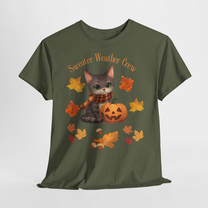 Cozy Fall Cat Shirt – Süßes Herbst T-Shirt für Katzenliebhaberinnen | Morgenmood