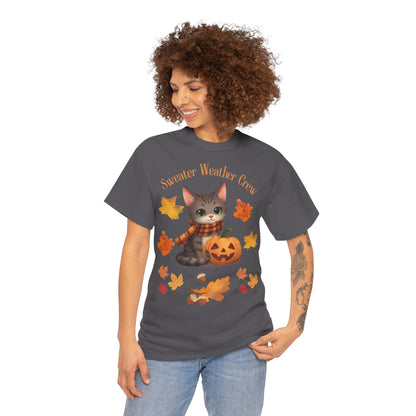 Cozy Fall Cat Shirt – Süßes Herbst T-Shirt für Katzenliebhaberinnen | Morgenmood