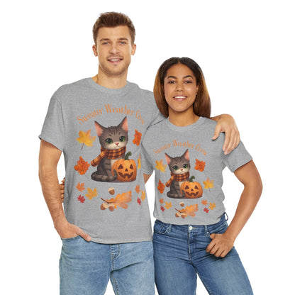 Cozy Fall Cat Shirt – Süßes Herbst T-Shirt für Katzenliebhaberinnen | Morgenmood