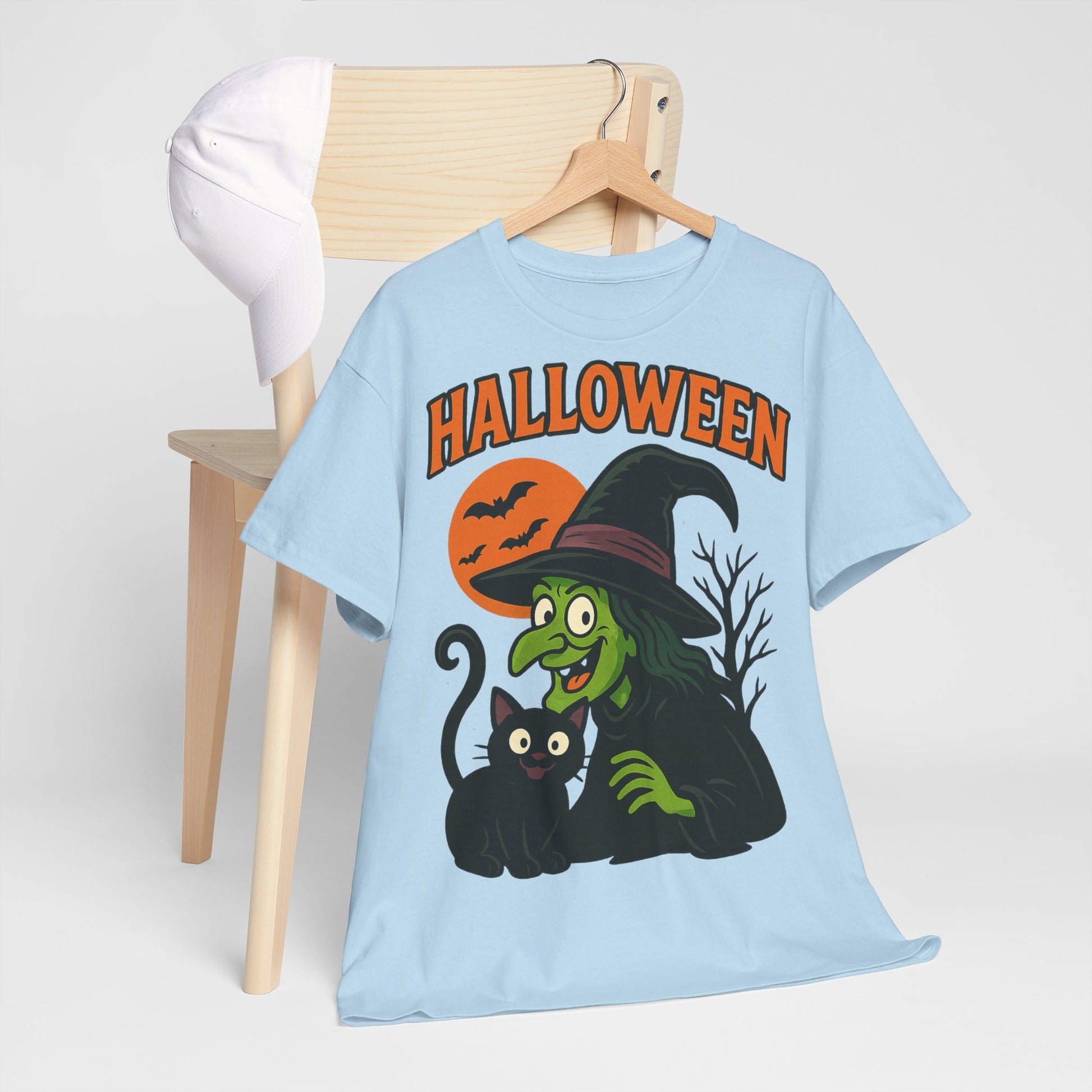 T-Shirt Motiv Halloween Blutmond Katze - MorgenMood 