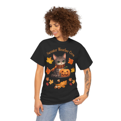 Cozy Fall Cat Shirt – Süßes Herbst T-Shirt für Katzenliebhaberinnen | Morgenmood