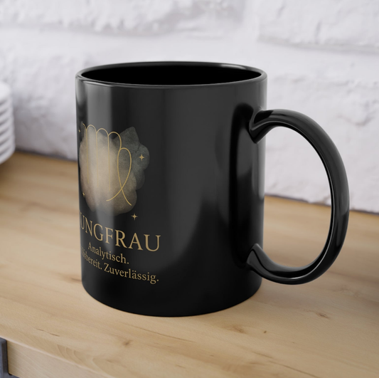 Kaffeetasse Sternzeichen Jungfrau, Goldenes Boho Design - MorgenMood 