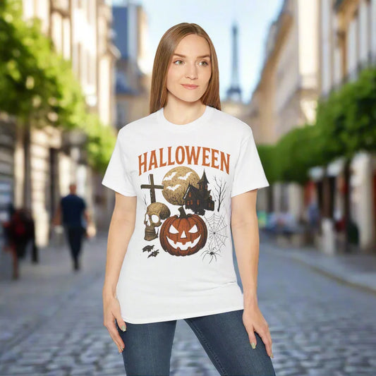 T-Shirt Motiv Halloween Kürbis Totenkopf - MorgenMood 