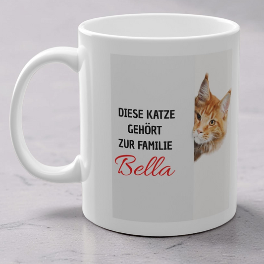 Personalisierte Katzentasse mit Wunschname